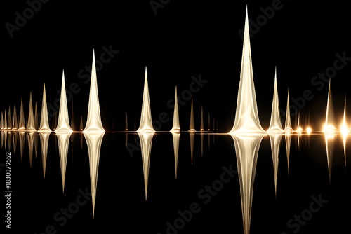 Abstract golden waveform illuminating the darkness with vibrant energy