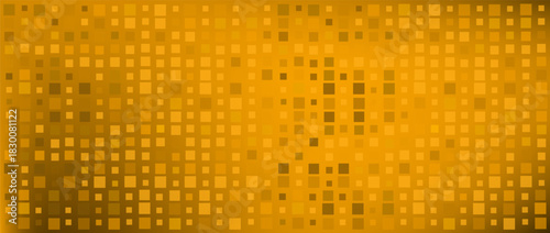 Abstract golden background of squares. Hand drawn. Not AI, vector illustration.