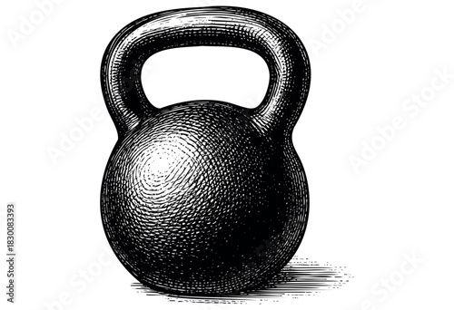 Detailed vintage engraving illustration of a kettlebell — stock vector.