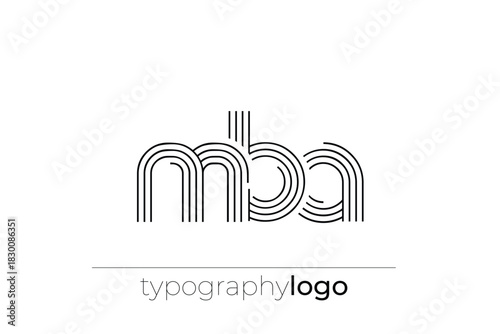MBA modern geometric typography logo