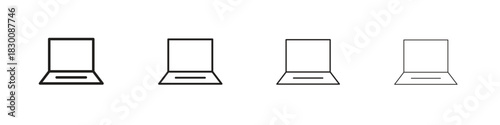 Laptop icons. Editable stroke. Pixel perfect thin line icons.