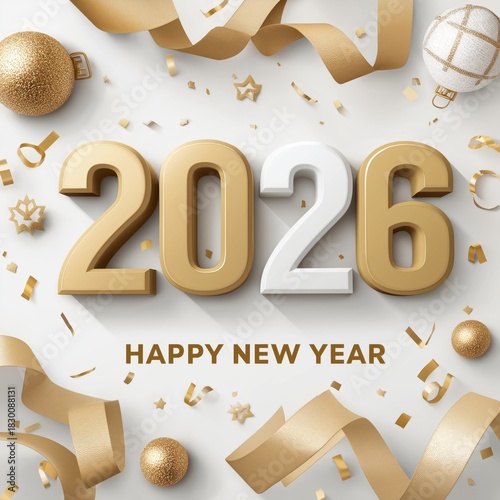 2026 happy new year celebration greeting card. 2026 banner. Happy new year poster