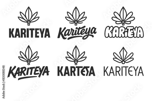 Karitkeya Emblem Variations. Emblem of Karitkeya. Set lettering. harmonious lettering variations of the same emblematic concept, each with different artistic
