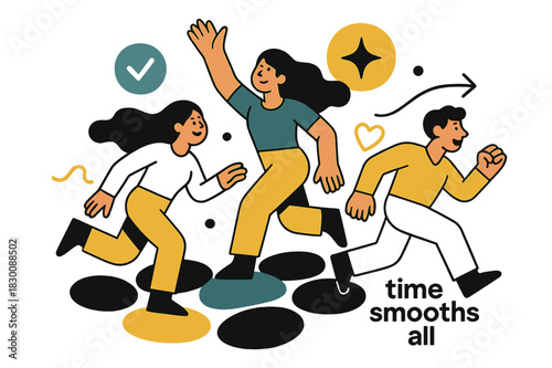 Pebble Riverbed Serenity. Pebble ? Riverbed Calm. Rounded pebbles overlap under clear rippling water; soft highlights shimmer across surfaces. Text ?time