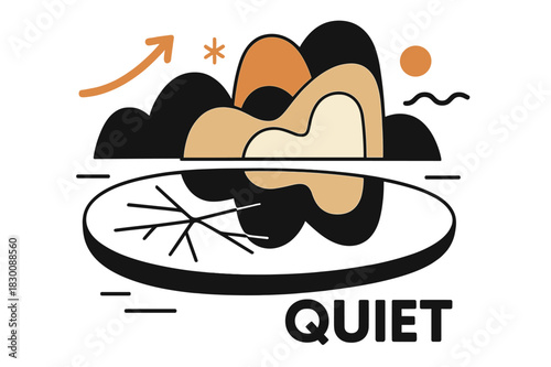 Frozen Abstract Harmony. Abstract Landscapes ? Frozen Lake. A smooth oval lake mirrors stacked shapes; thin cracks spider out like delicate lines. Word ?quiet?