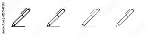 Pen icons. Editable stroke. Pixel perfect thin line icons.