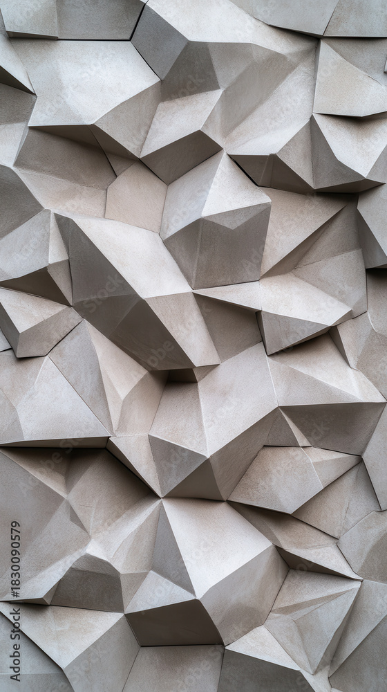 Fototapeta premium Overlapping polygons in neutral hues, gently transparent for a modern, layered look