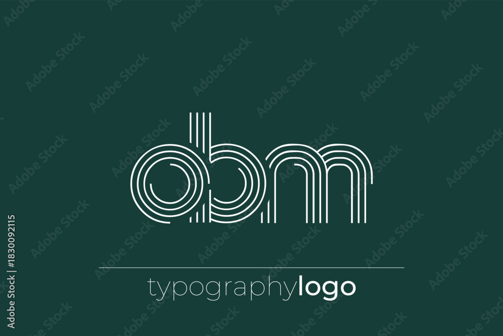 Obraz premium OBM modern geometric typography logo