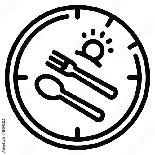 Lunch Icon Line Vector Illustration
