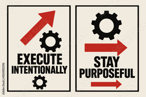 Brutal Banners Display. Execute intentionally. Two vertical A6 banners with safe margins, centered composition, no elements touching edges, brutalist, black