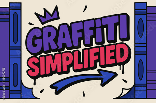 Bubble Letter Graffiti. Cover Concept ? Graffiti Simplified; thick bubble letters on a tilted baseline; flat spray fills with bold outline and a few drips;