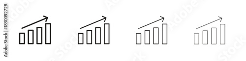 Sales growth icons. Editable stroke. Pixel perfect thin line icons.