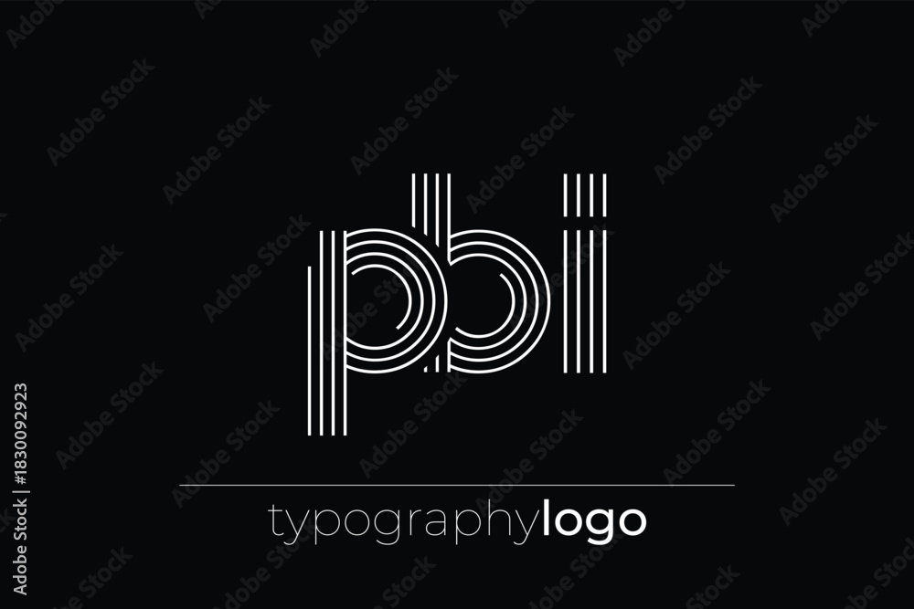 Obraz premium PBI modern geometric typography logo