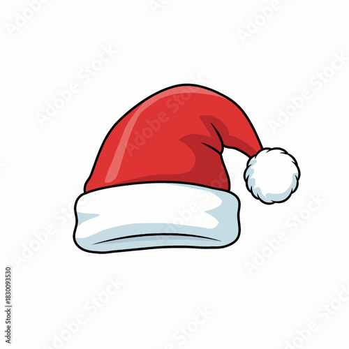 cartoon santa hat isolated on white background