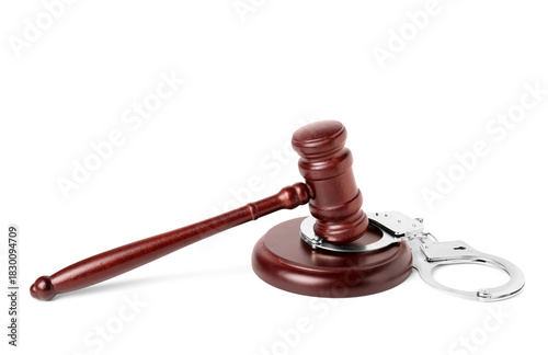 Judge's gavel with handcuff...