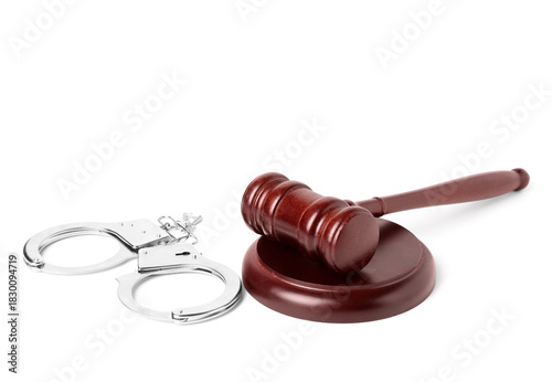Judge's gavel with handcuff...