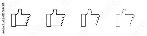 thumbs up icons. Editable stroke. Pixel perfect thin line icons.