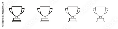 Trophy icons. Editable stroke. Pixel perfect thin line icons.