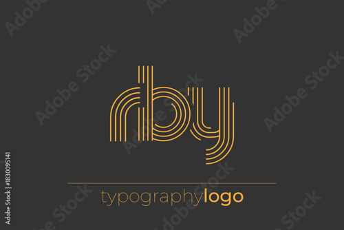 RBY modern geometric typography logo
