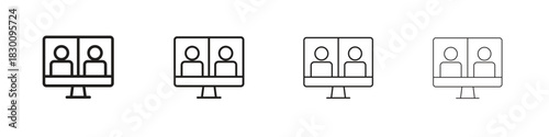 Webinar icons. Editable stroke. Pixel perfect thin line icons.