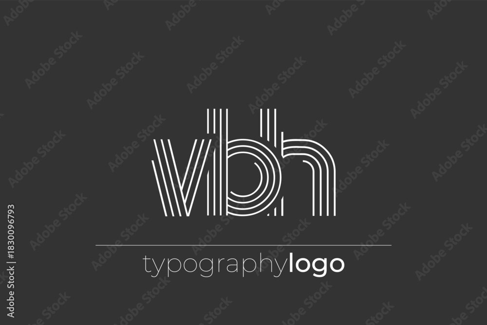 Fototapeta premium VBH modern geometric typography logo