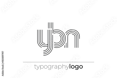 YBN modern geometric typography logo