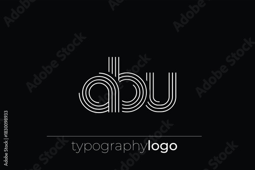 ABU modern geometric typography logo