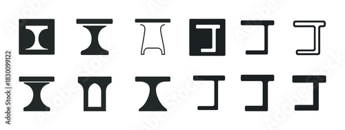 Collection of table leg silhouettes and designs in various styles