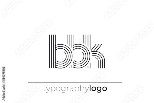 BBK modern geometric typography logo
