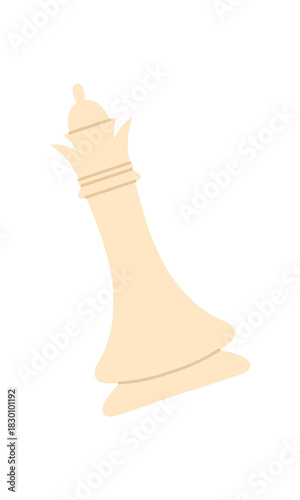 Flat chess bishop piece ideal for strategy. A minimalist boardgame element, perfect for chessboard play and tournament themes. Simple format suitable creative table game designs.