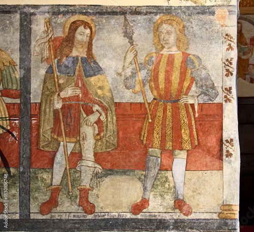 i Santi Rocco e Defendente; affresco nella chiesetta dei Santi Rocco e Defendente a Clusone (Val Seriana, Bergamo)