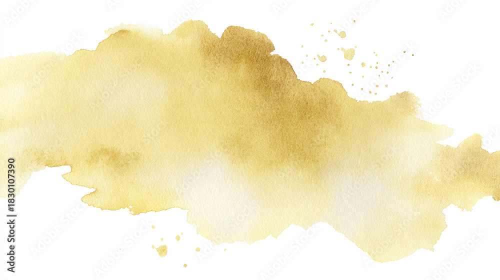 Obraz premium 金色の水彩が淡く広がる柔らかな抽象背景 