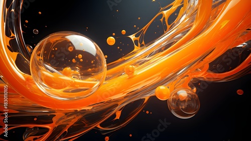 Fototapeta Naklejka Na Ścianę i Meble -  abstract spherical objects and surfaces