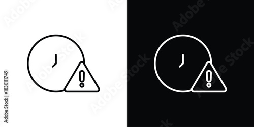 Alarm exclamation icon. Editable Vector symbols. Set of line icons on white background.