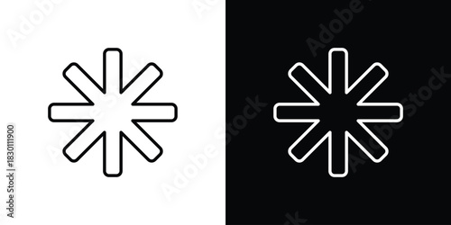 Asterisk icon. Editable Vector symbols. Set of line icons on white background.