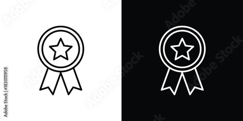 Badge icon. Editable Vector symbols. Set of line icons on white background.
