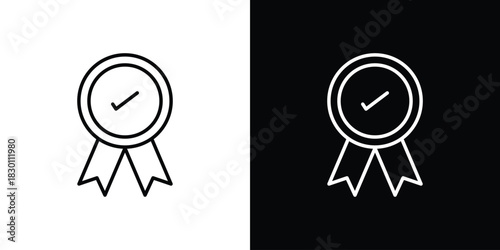 Badge icon. Editable Vector symbols. Set of line icons on white background.