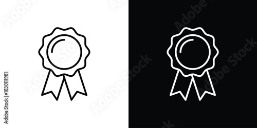 Badge icon. Editable Vector symbols. Set of line icons on white background.