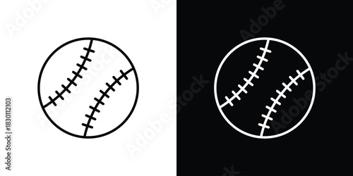 Baseball icon. Editable Vector symbols. Set of line icons on white background.