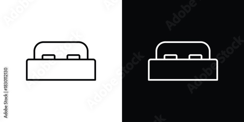 Bed icon. Editable Vector symbols. Set of line icons on white background.