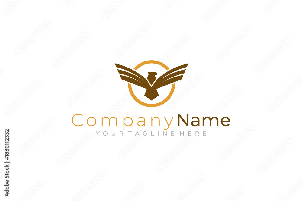 Obraz premium Eagle logo, eagle logo with wings spread and ready to pounce