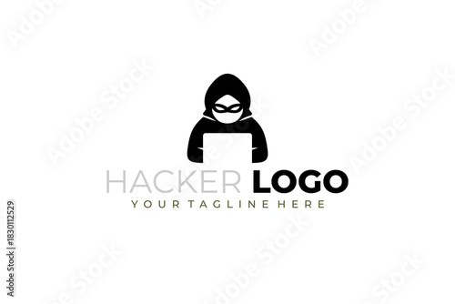 hacker and virus logo of a technology, smart people logos