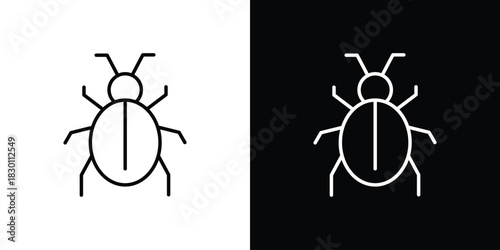 Bug icon. Editable Vector symbols. Set of line icons on white background.