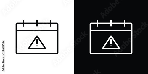 Calendar exclamation icon. Editable Vector symbols. Set of line icons on white background.