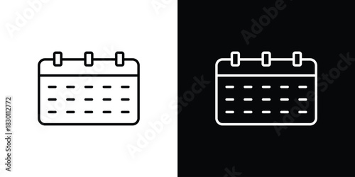 Calendar icon. Editable Vector symbols. Set of line icons on white background.