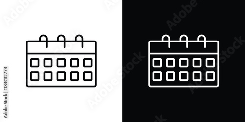 Calendar icon. Editable Vector symbols. Set of line icons on white background.
