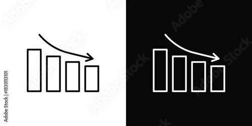 Chat arrow down icon. Editable Vector symbols. Set of line icons on white background.