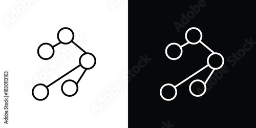 Chart tree icon. Editable Vector symbols. Set of line icons on white background.