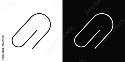 Clip icon. Editable Vector symbols. Set of line icons on white background.