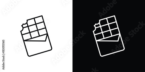 Chocolate icon. Editable Vector symbols. Set of line icons on white background.